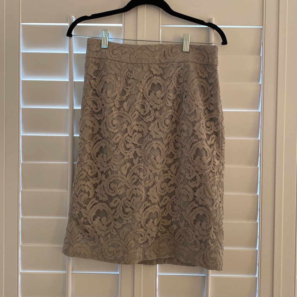 Grey lace skirt.